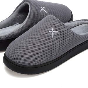 NWT Memory Foam Slippers for Women Men Slip on Cotton  Non-Slip W9.5-10 M8-8.5